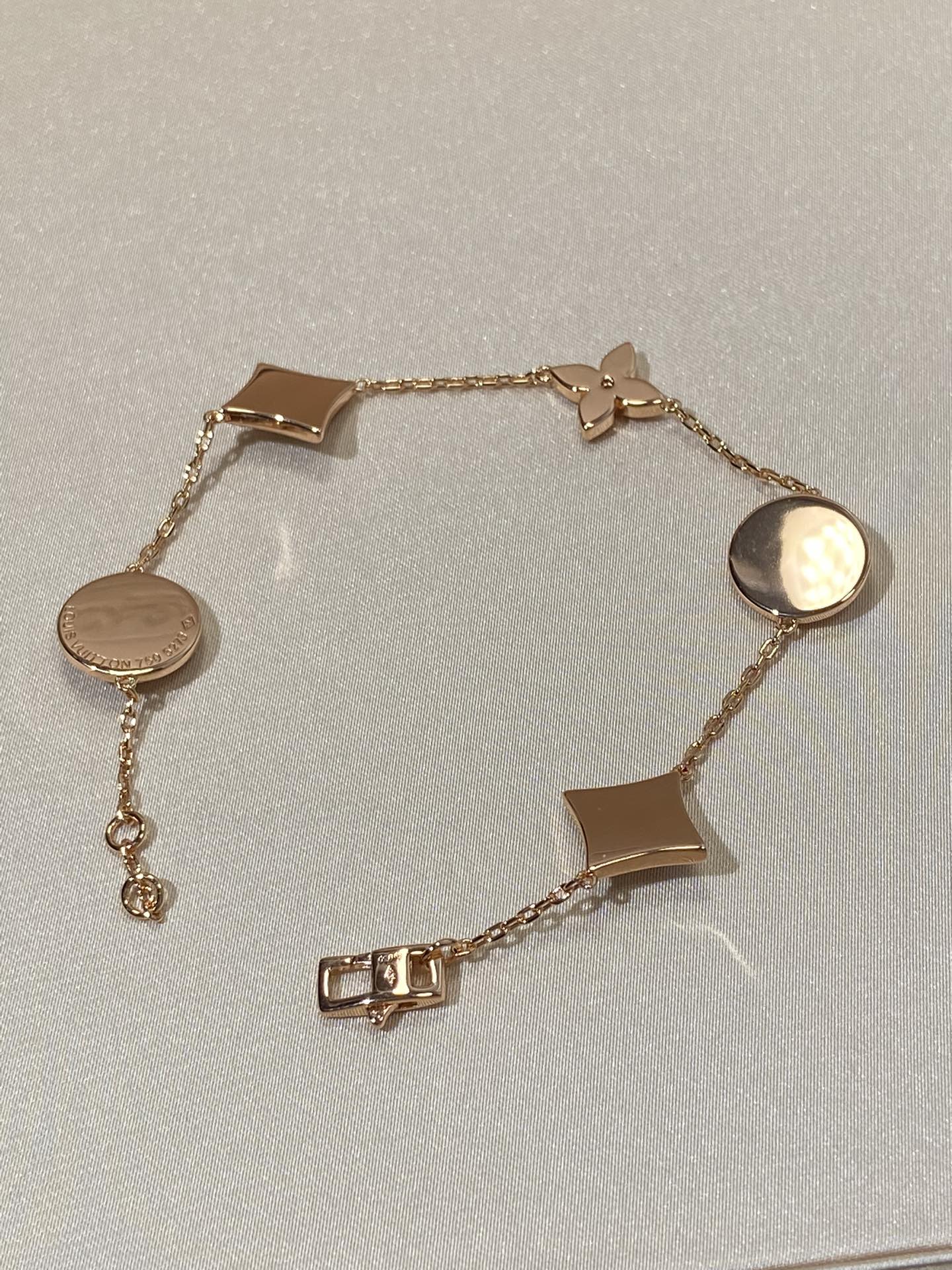 [Imperial] STAR AND SUN 5 MOTIF MOP PINK GOLD BRACELET
