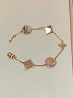 [Imperial] STAR AND SUN 5 MOTIF MOP PINK GOLD BRACELET