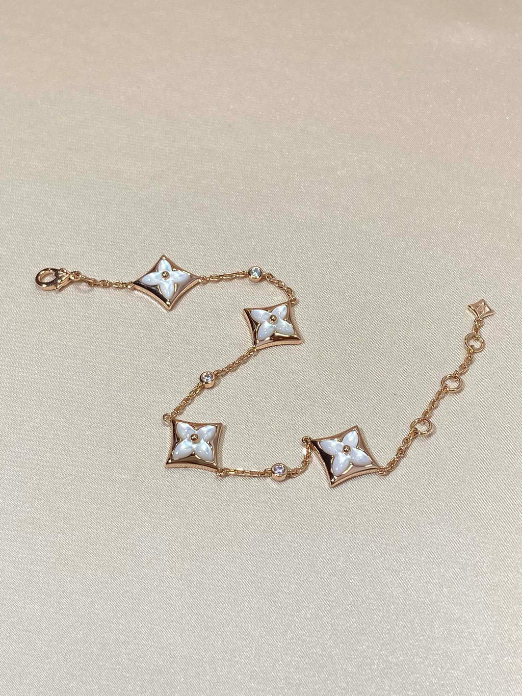 [Imperial] STAR 4 MOTIF MOP DIAMOND PINK GOLD BRACELET