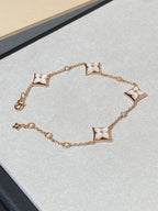 [Imperial] STAR 4 MOTIF MOP DIAMOND PINK GOLD BRACELET