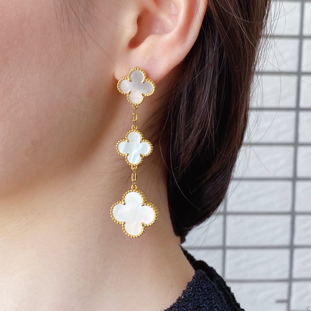 [Imperial] CLOVER MOP 3 MOTIFS GOLD EARRINGS