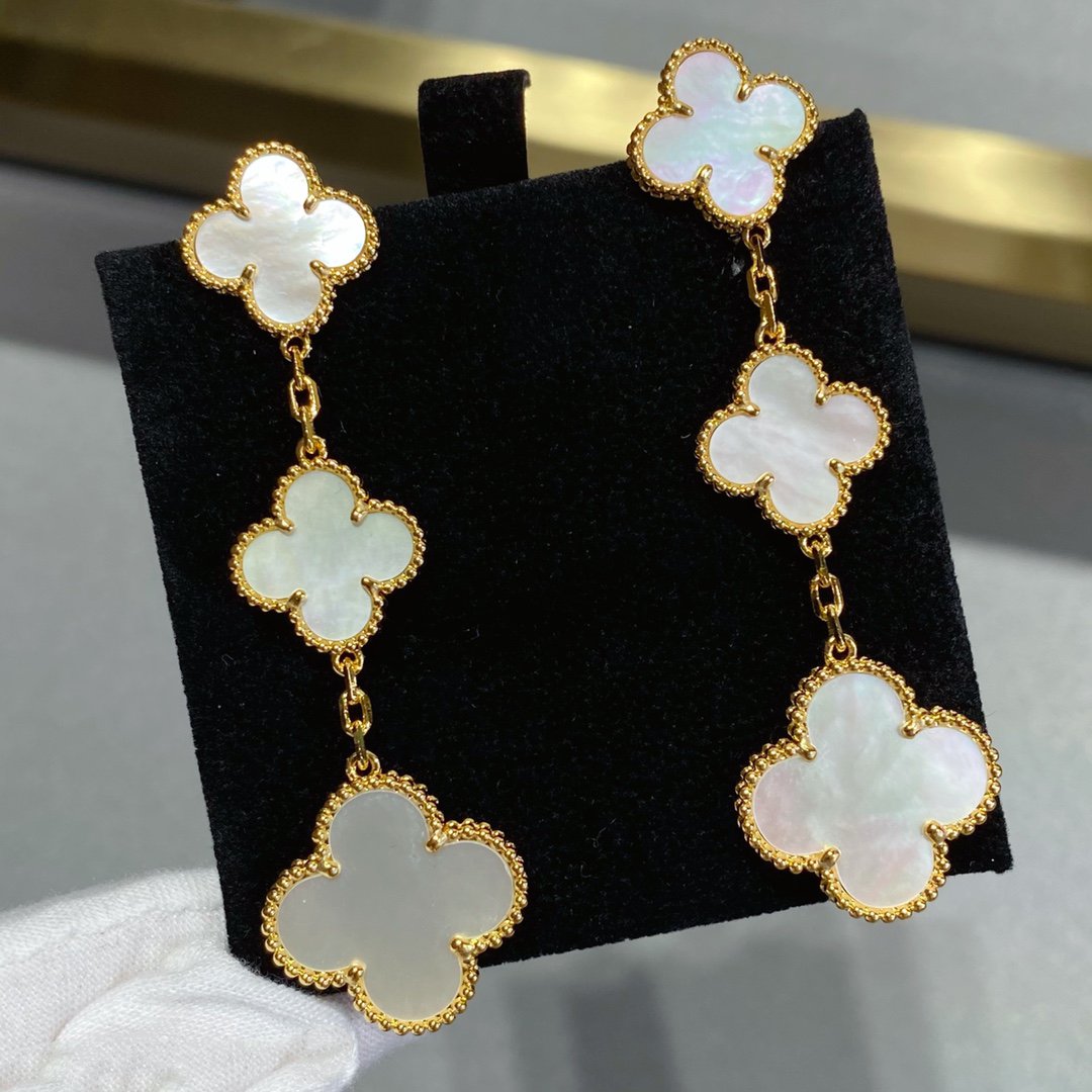 [Imperial] CLOVER MOP 3 MOTIFS GOLD EARRINGS