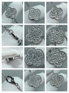 [Imperial] CLOVER 6 MOTIF DIAMOND PAVED NECKLACE