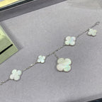 [Imperial] CLOVER 5 MOTIF WHITE MOP SILVER BRACELET