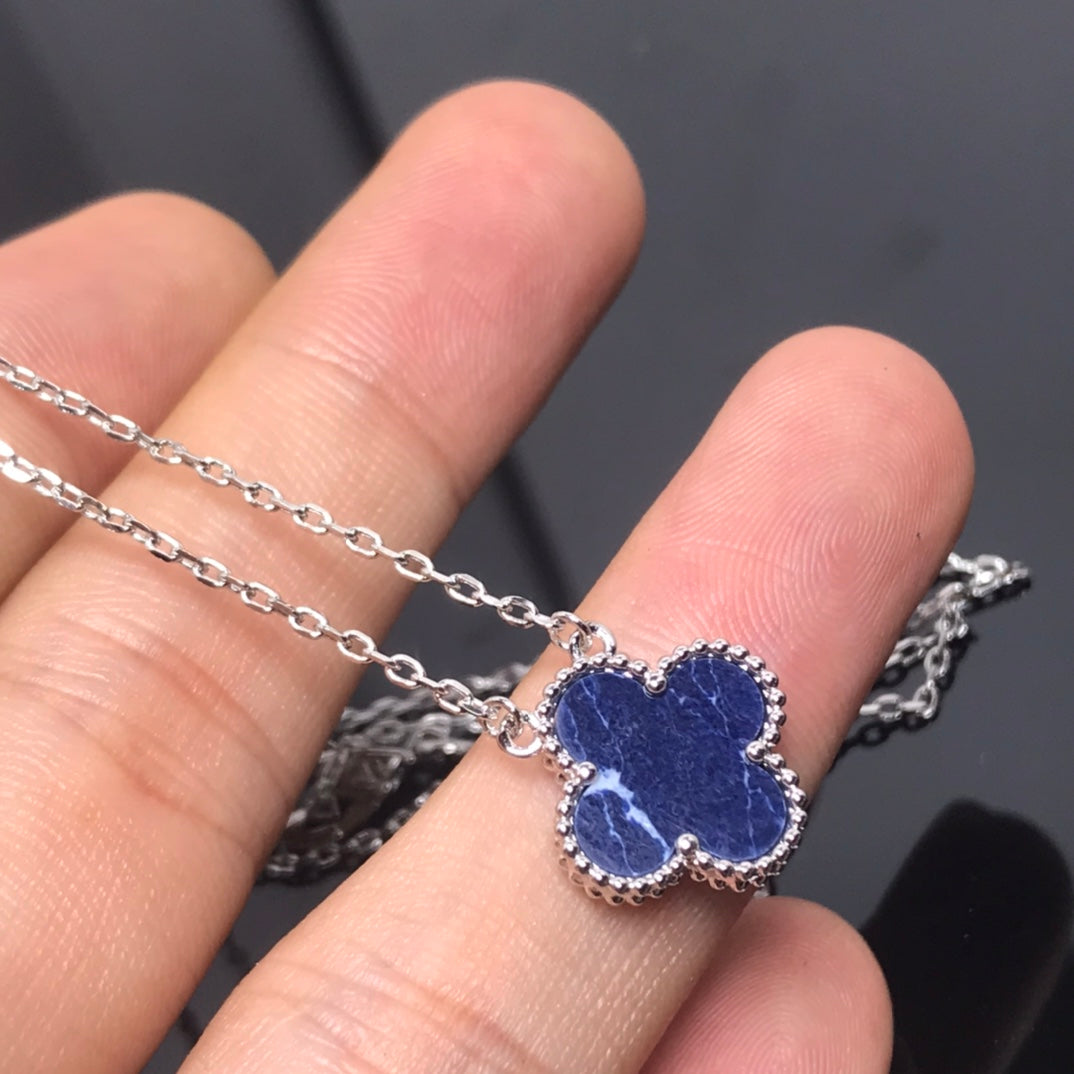 [Imperial] CLOVER PIETERSITE SILVER LONG NECKLACE
