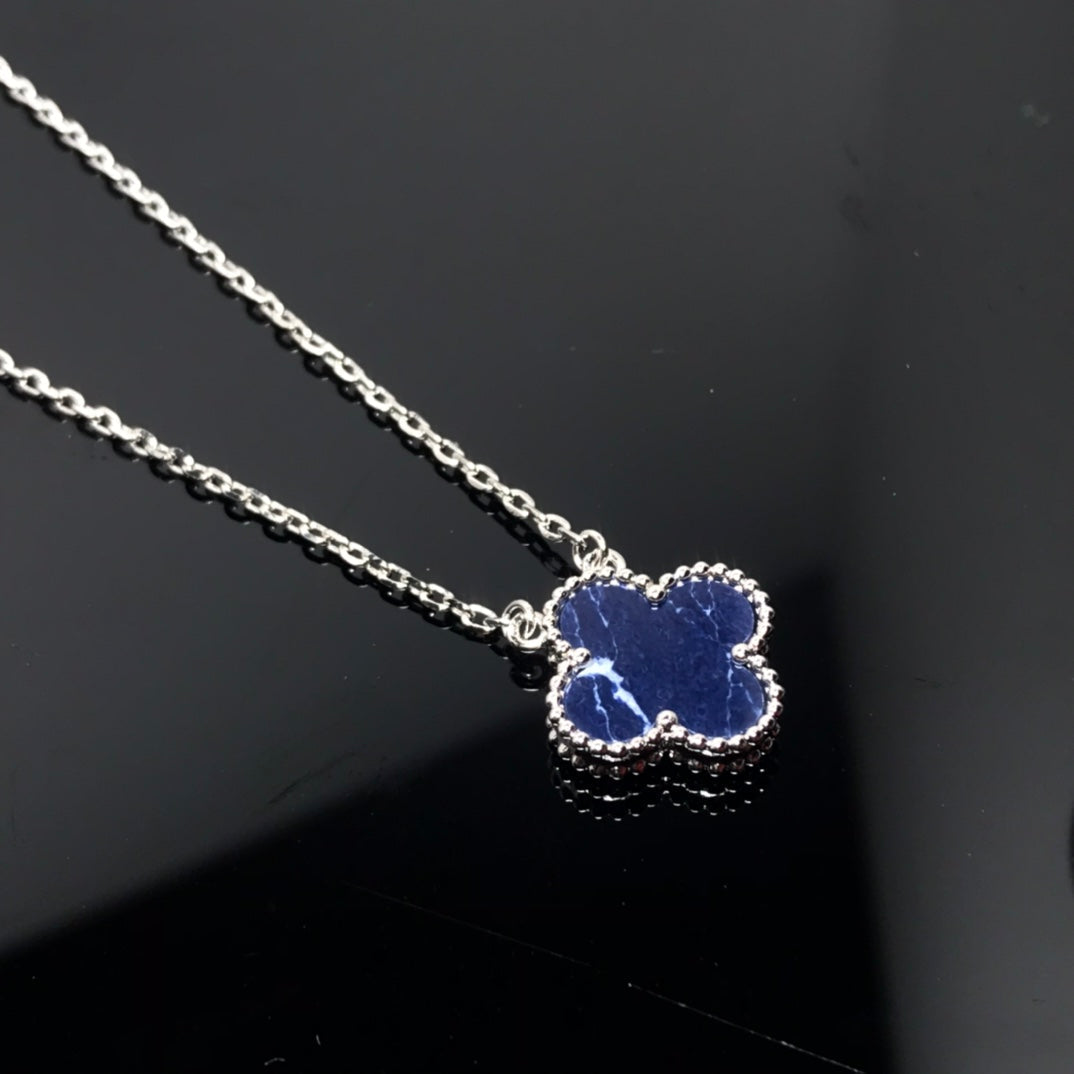 [Imperial] CLOVER PIETERSITE SILVER LONG NECKLACE