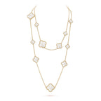 [Imperial] CLOVER 16 MOTIF WHITE MOP GOLD NECKLACE