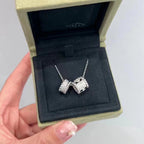 [Imperial] PERLEE DOUBLE PENDANT SILVER DIAMOND NECKLACE