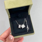 [Imperial] PERLEE DOUBLE PENDANT SILVER DIAMOND NECKLACE