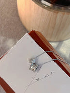 [Imperial] PERLEE DOUBLE PENDANT SILVER DIAMOND NECKLACE