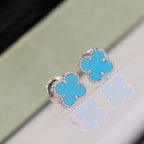 [Imperial] CLOVER MINI TURQUOISE SILVER STUD EARRINGS
