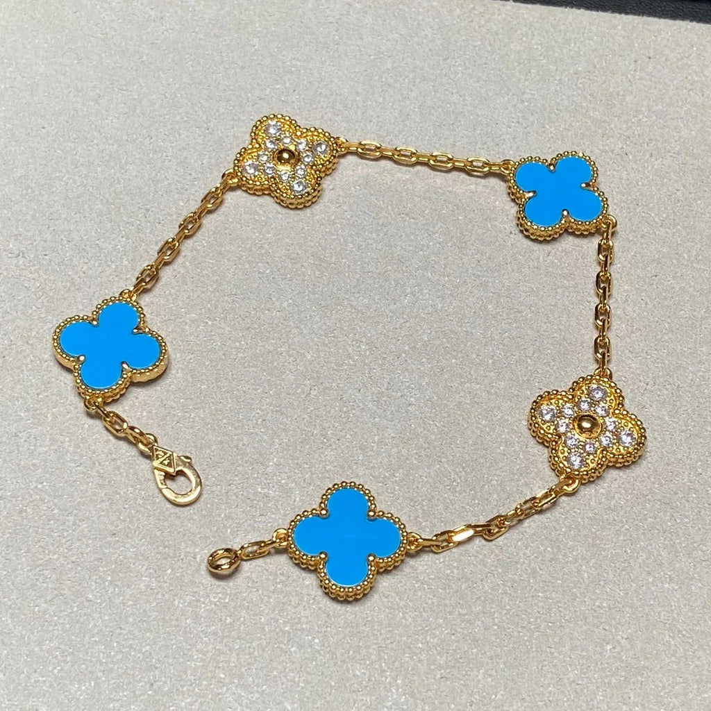 [Imperial]New CLOVER 5 MOTIF BLUE AGATE BRACELET COLLECTION