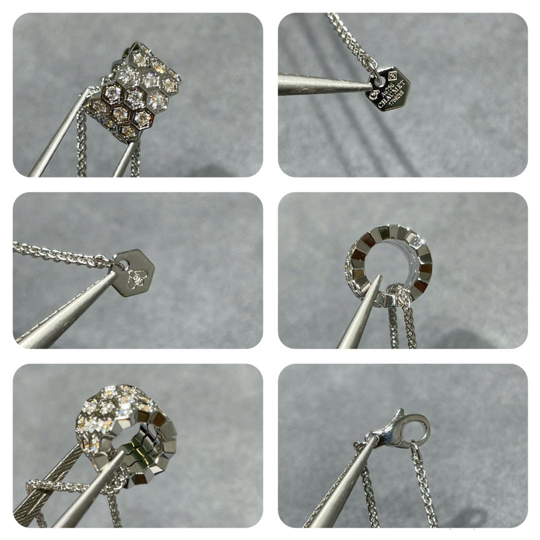 [Imperial] BEE LOVE DIAMOND PAVED 3 ROW NECKLACE