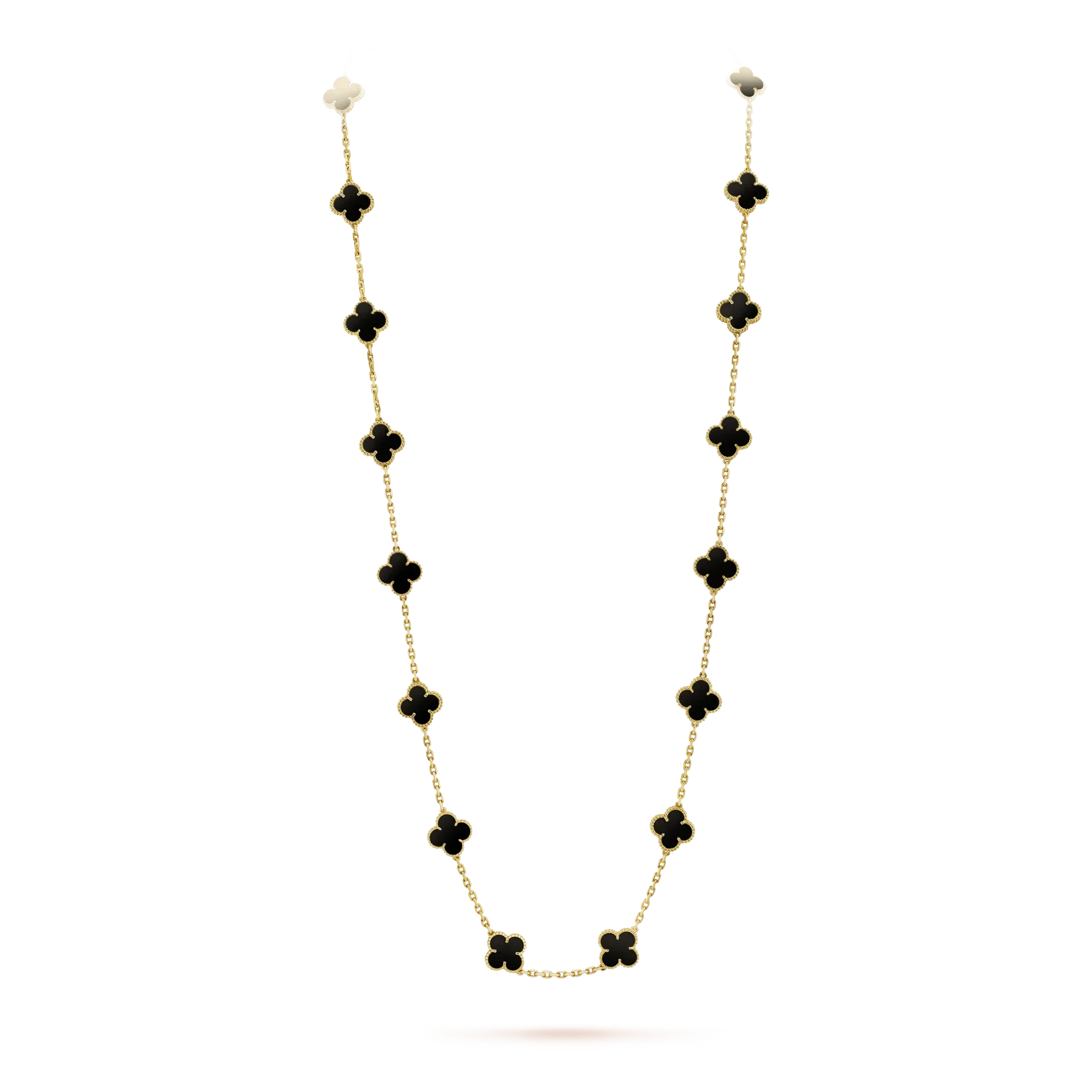 [Imperial] CLOVER 20 MOTIFS ONYX NECKLACE