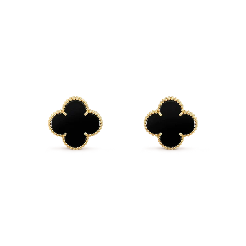[Imperial] CLOVER MEDIUM 1 MOTIFS  ONYX STUD EARRINGS