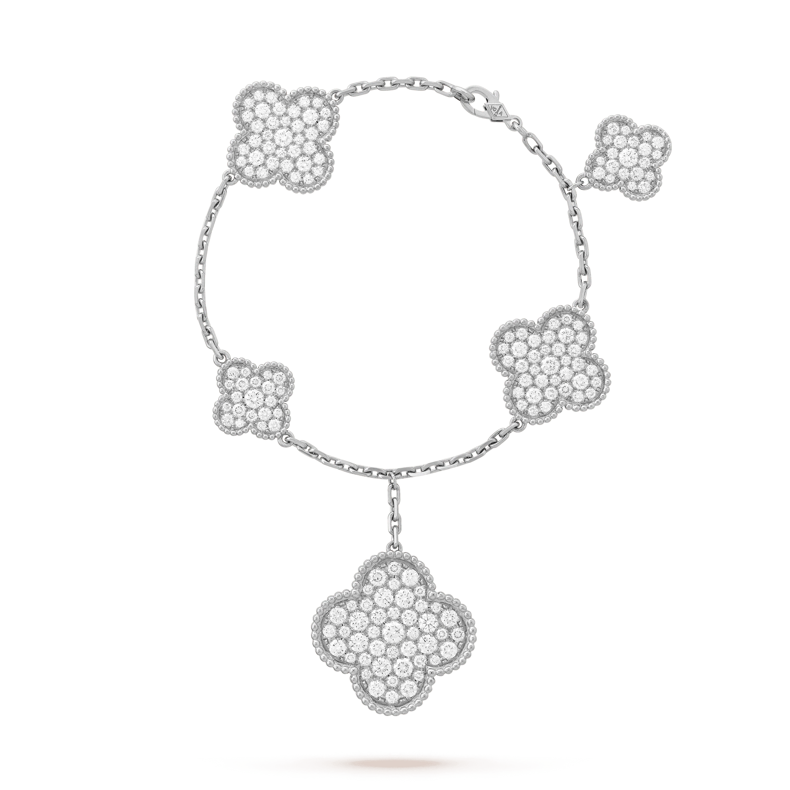 [Imperial] CLOVER 6 MOTIFS SILVER DIAMOND BRACELET
