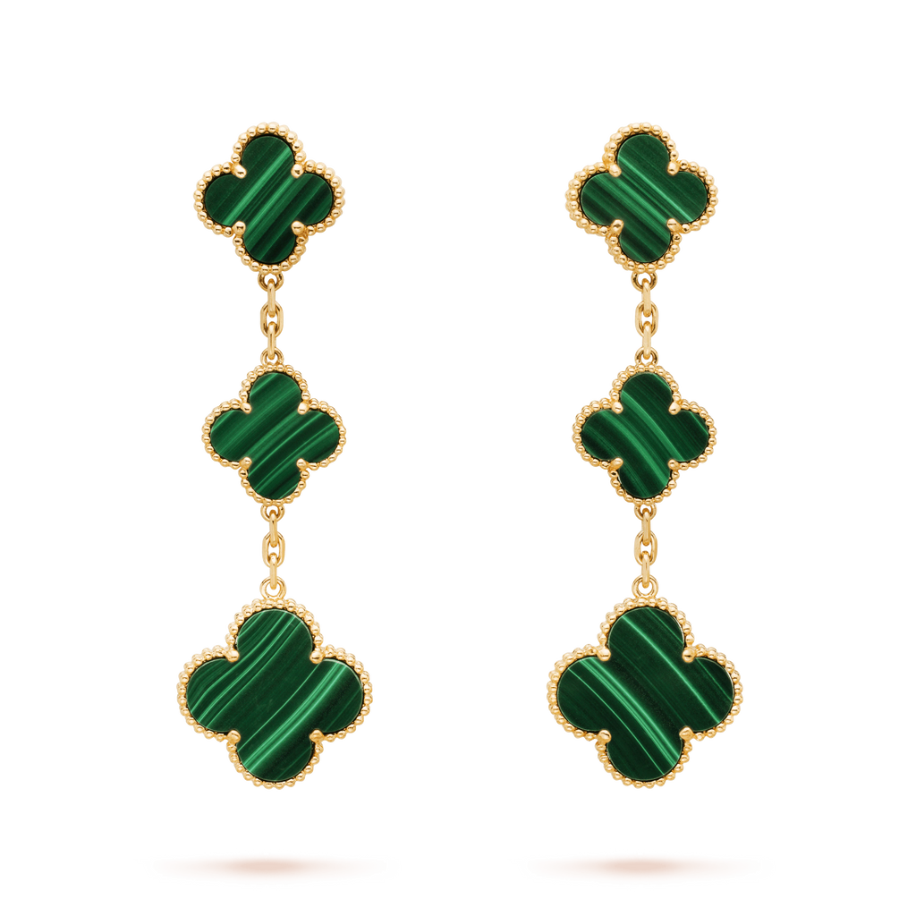 [Imperial] CLOVER MALACHITE 3 MOTIFS GOLD