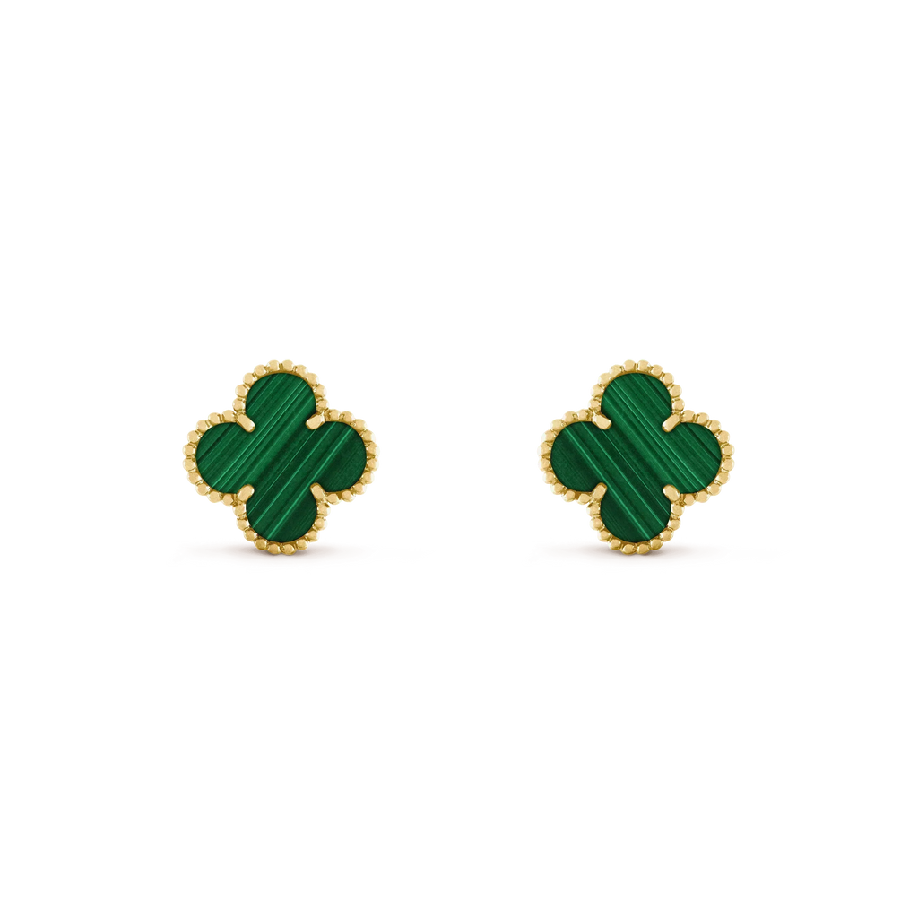 [Imperial] CLOVER MEDIUM 1 MOTIFS MALACHITE  EARRINGS