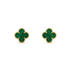 [Imperial] CLOVER MEDIUM 1 MOTIFS MALACHITE  EARRINGS