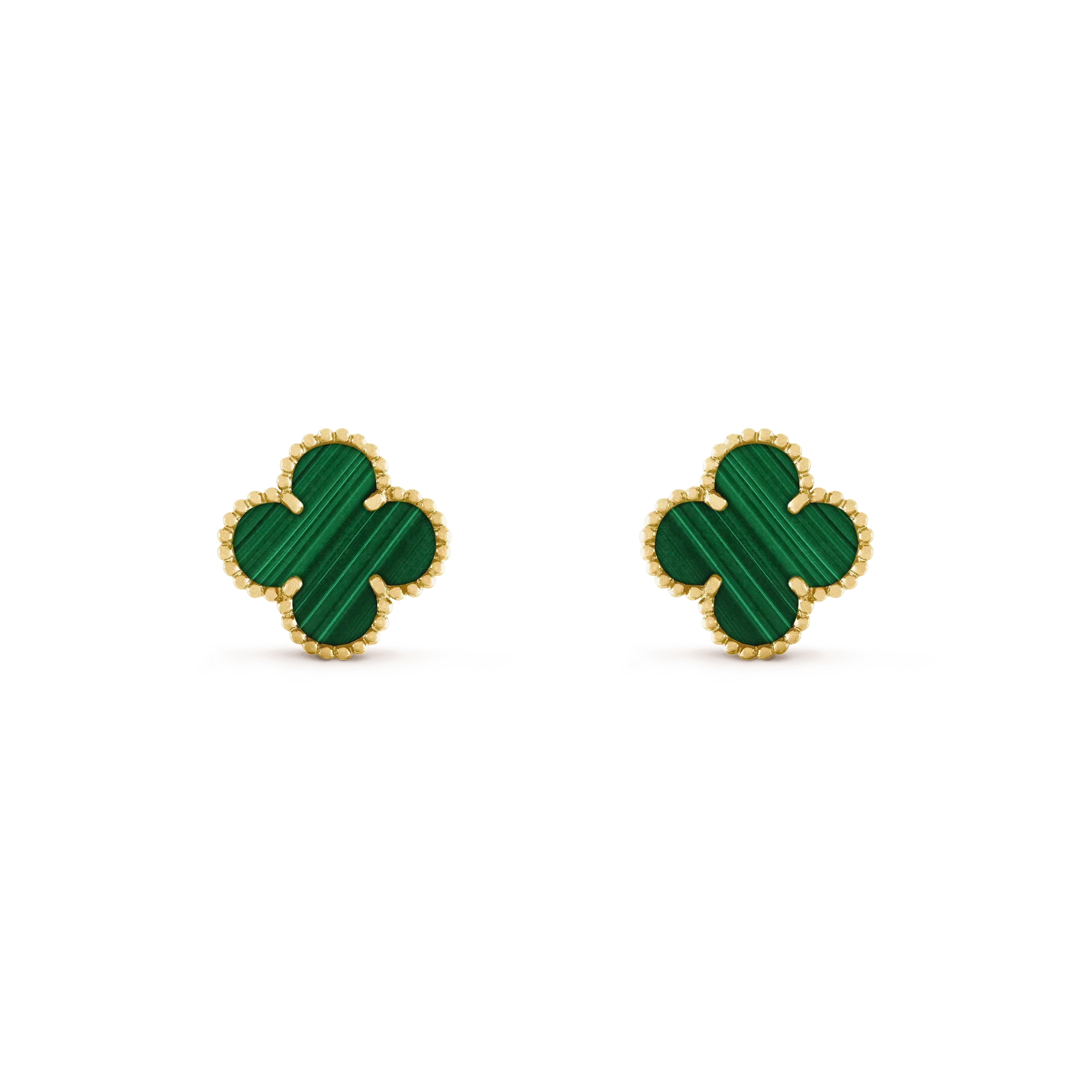 [Imperial] CLOVER MEDIUM 1 MOTIFS MALACHITE  EARRINGS