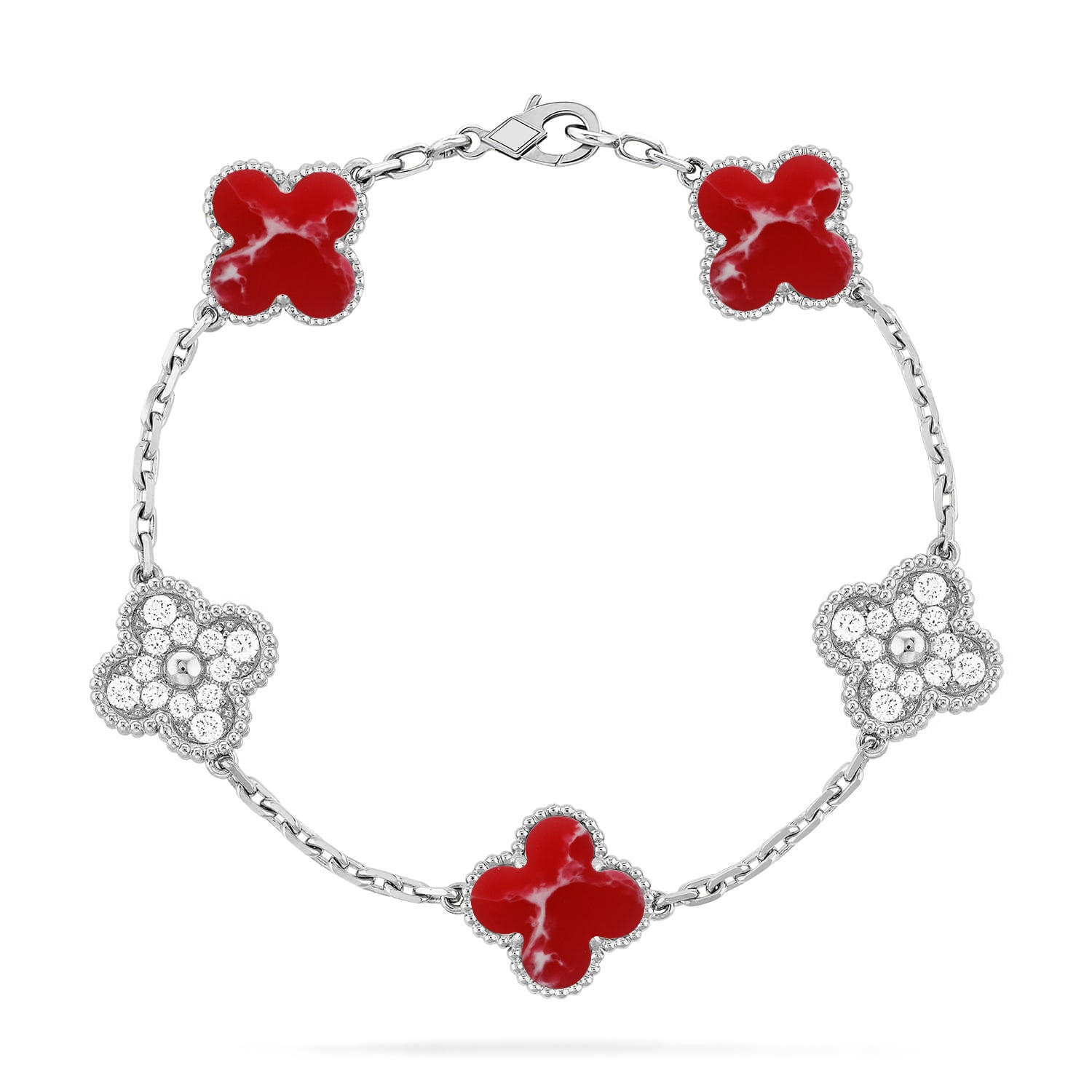 [Imperial]New CLOVER 5 MOTIF RED PATTERN BRACELET COLLECTION