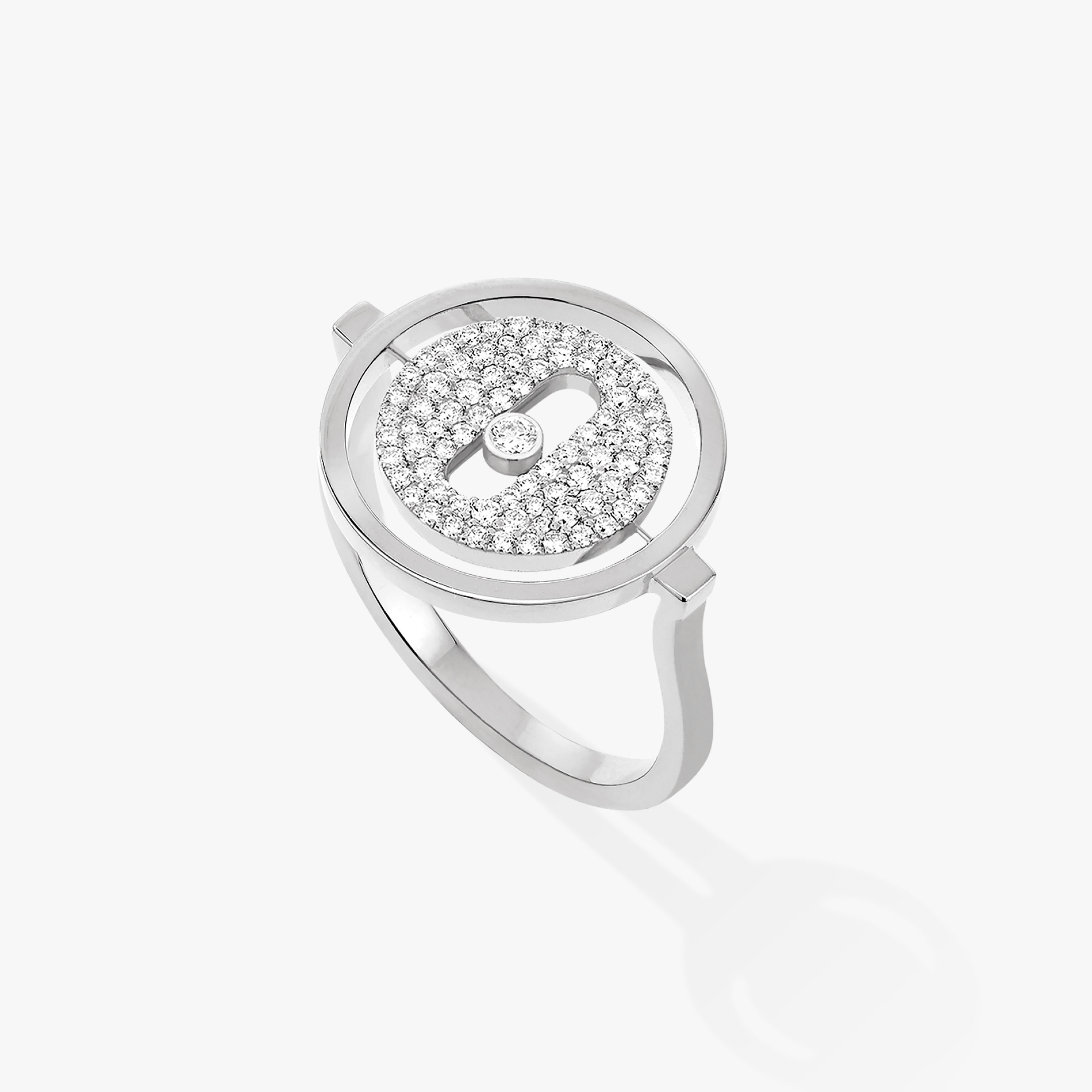 [Imperial]  MOVE PAVED SILVER DIAMOND RING