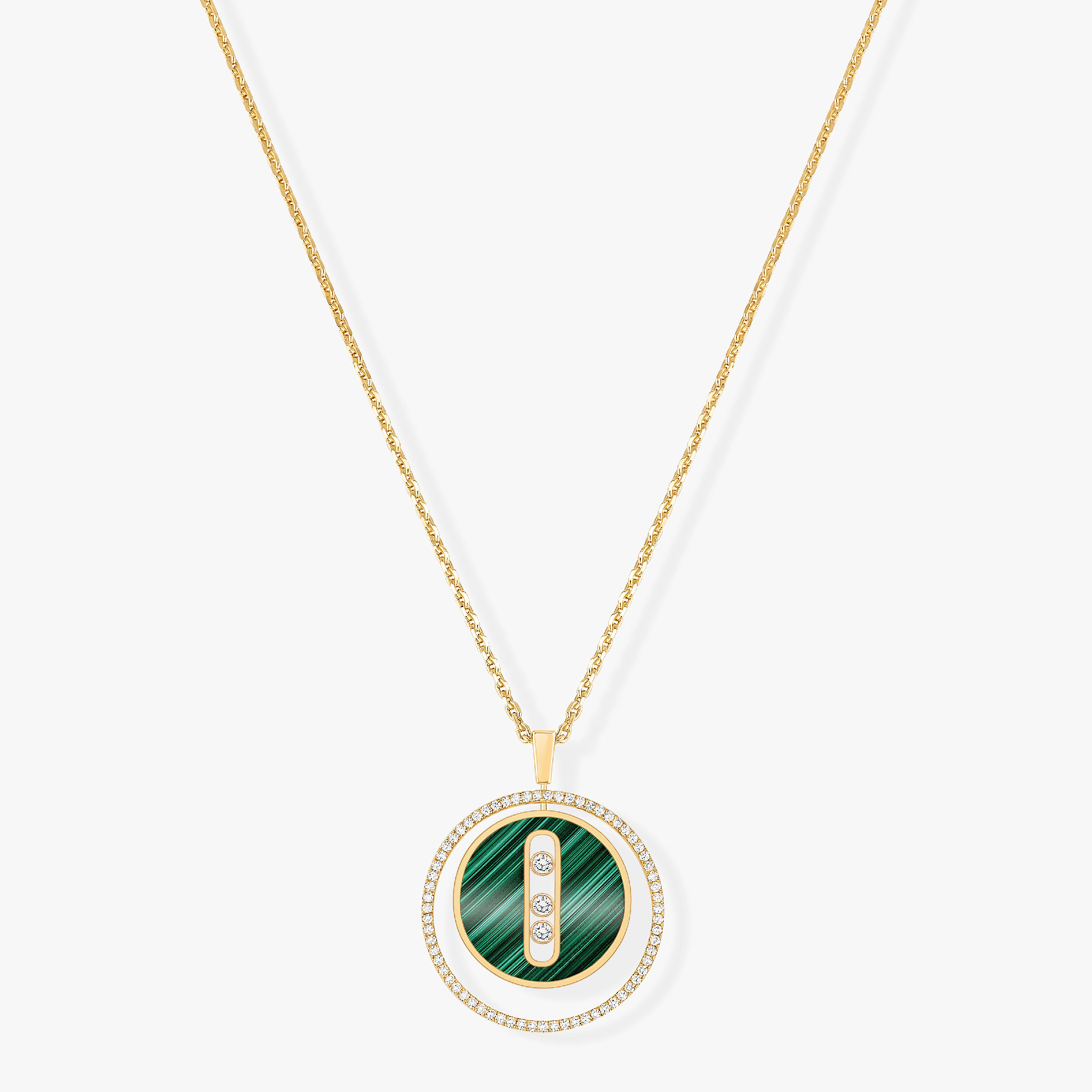 [Imperial]  MOVE 3 DIAMOND MALACHITE GOLD DIAMOND NECKLACE