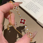 [Imperial] CLOVER 5 MOTIF PINK BLUE RED WHITE BRACELET