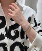 [Imperial] 2026 WOVEN-PATTERN BRACELET SET WITH FULL DIAMOND INLAY THREE-COLORS