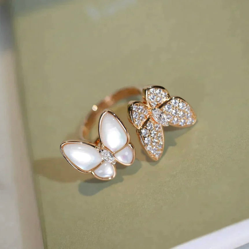 [Imperial] TWIN BUTTERFLY DIAMOND MOP RING