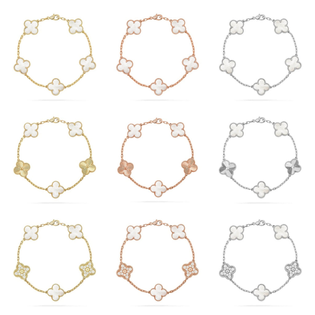[Imperial]New CLOVER WHITE PEARL MOP 5 MOTIF BRACELET COLLECTION