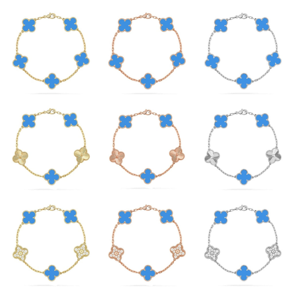 [Imperial]New CLOVER 5 MOTIF BLUE AGATE BRACELET COLLECTION