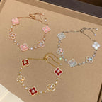 [Imperial] CLOVER 5 MOTIF PINK BLUE RED WHITE BRACELET