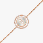 [Imperial] LUCKY MOVE WHITE MOTHER OF PEARL PINK GOLD DIAMOND BRACELET