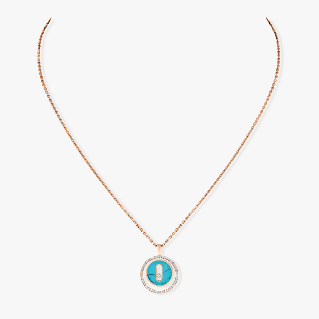 [Imperial]  MOVE 1 DIAMOND TURQUOISE PINK GOLD DIAMOND NECKLACE