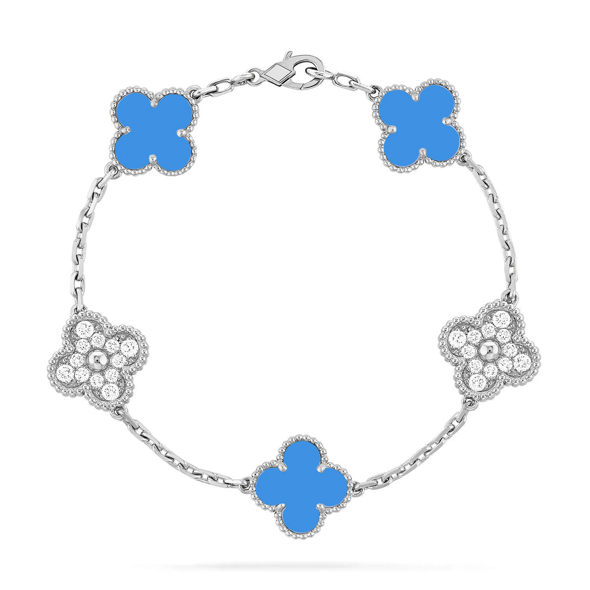 [Imperial]New CLOVER 5 MOTIF BLUE AGATE BRACELET COLLECTION