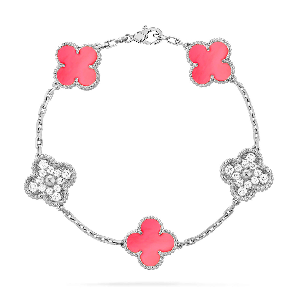 [Imperial]New  CLOVER 5 MOTIFS  PINK MOP BRACELET COLLECTION