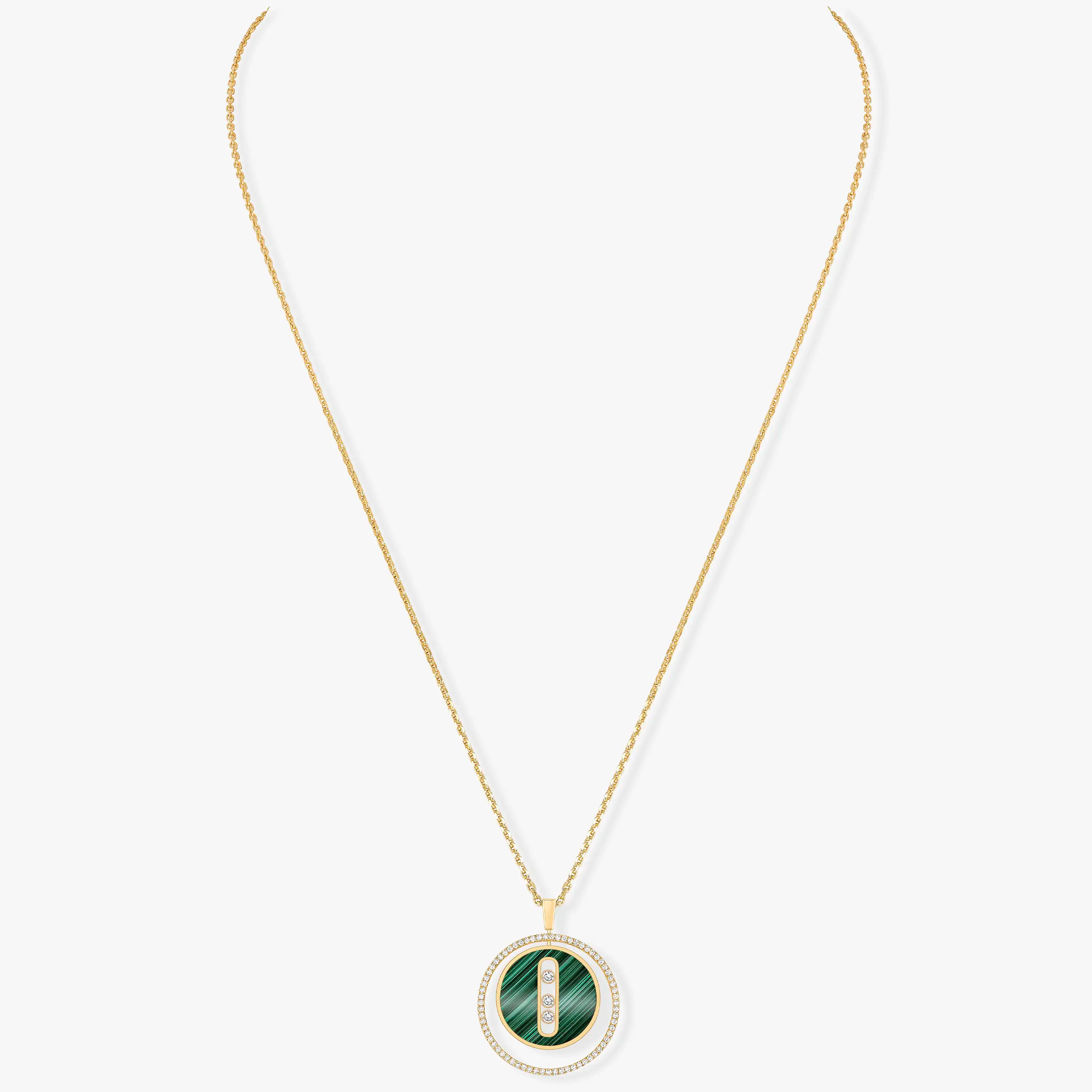 [Imperial]  MOVE 3 DIAMOND MALACHITE GOLD DIAMOND NECKLACE