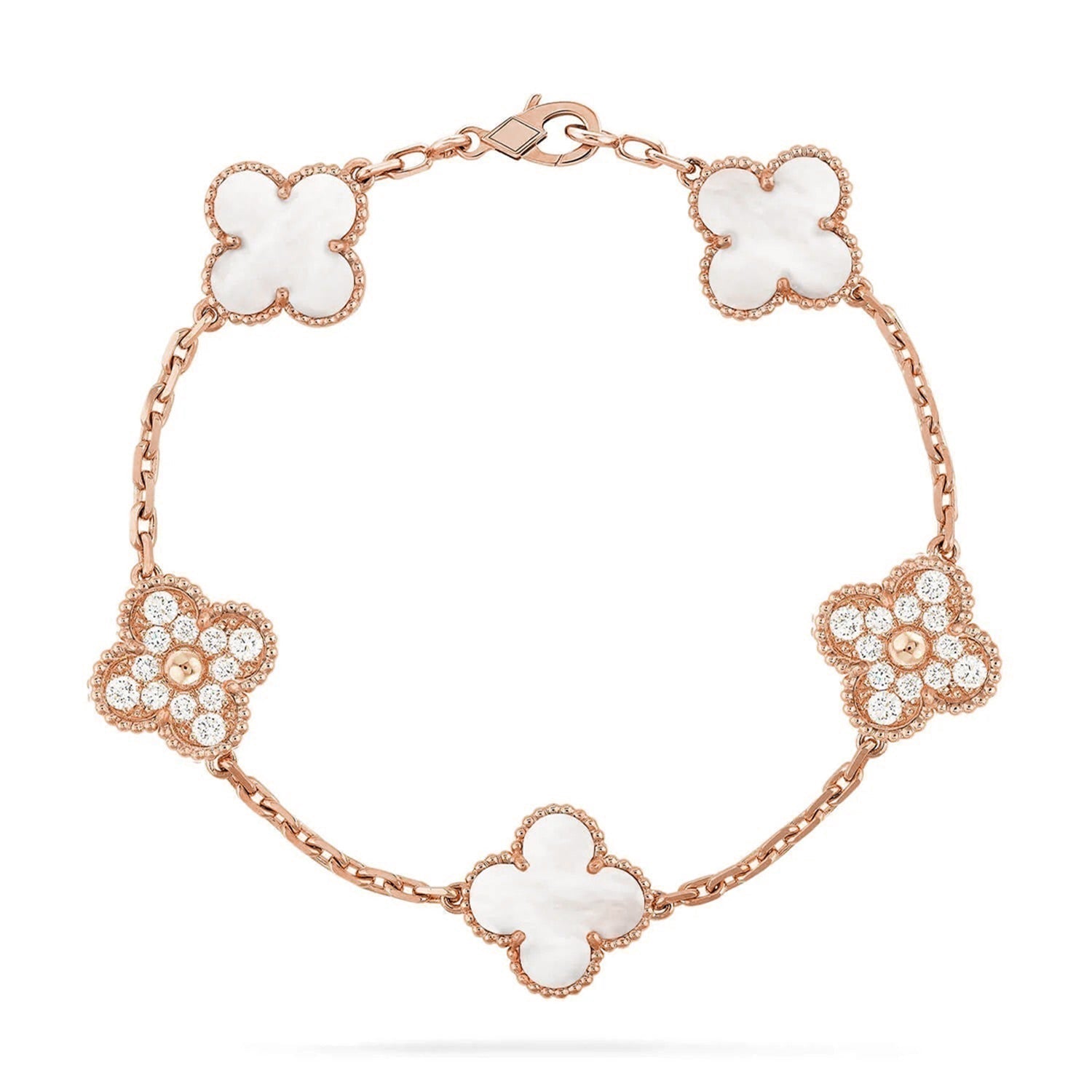 [Imperial]New CLOVER WHITE PEARL MOP 5 MOTIF BRACELET COLLECTION