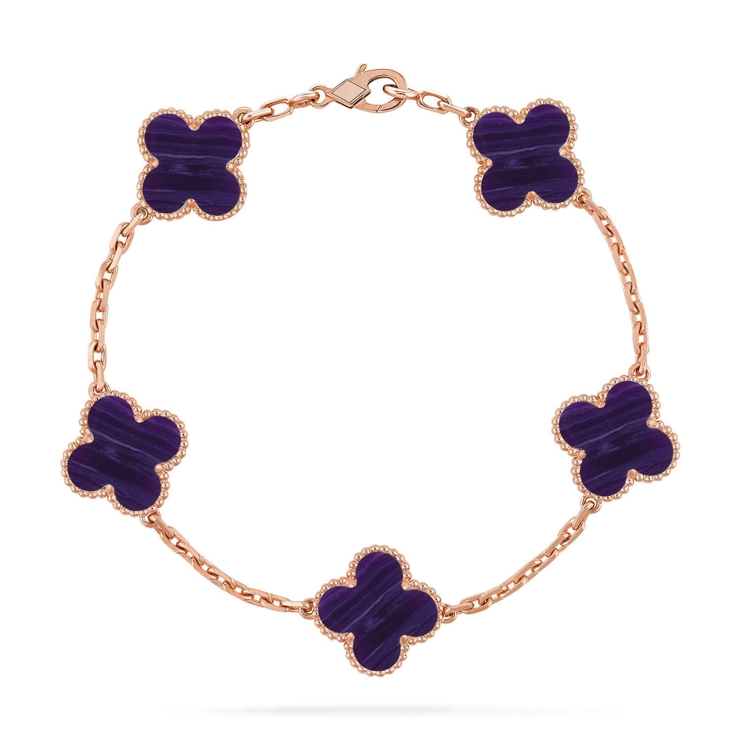 [Imperial]New CLOVER 5 MOTIF PURPLE STRIPES BRACELET COLLECTION