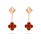 [Imperial] CLOVER 2 MOTIF  LASER CARNELIAN EARRINGS