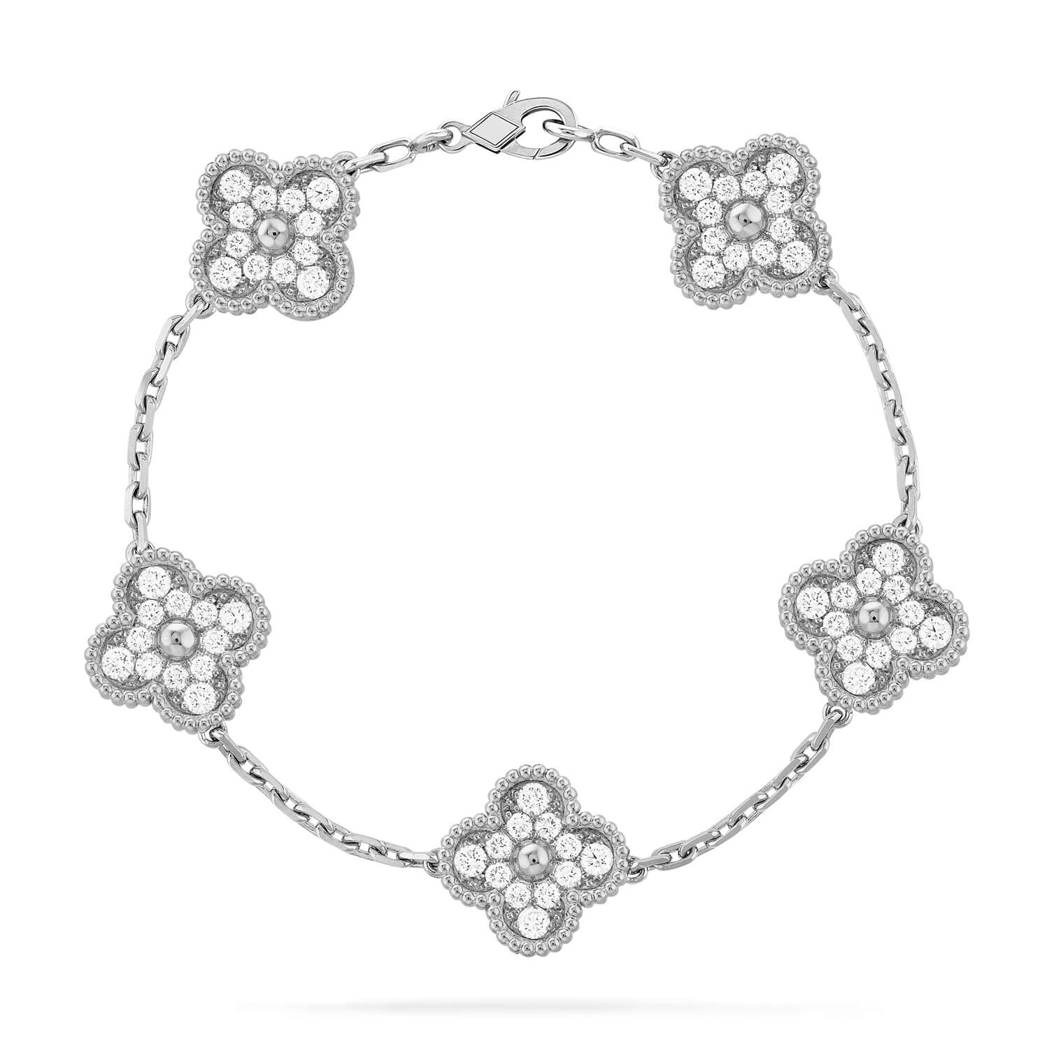 [Imperial] New  CLOVER 5 MOTIF FULL DIAMOND BRACELET COLLECTION