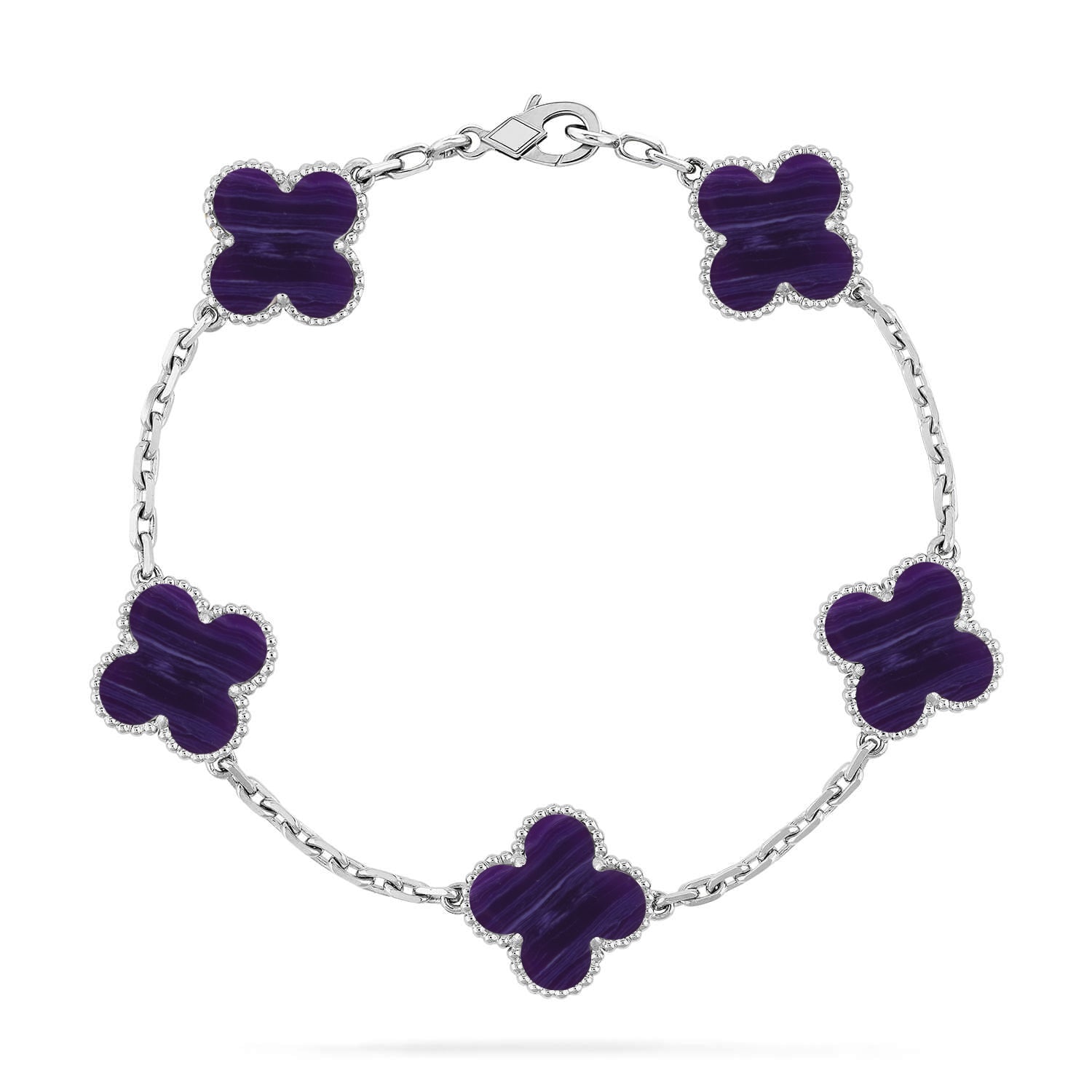 [Imperial]New CLOVER 5 MOTIF PURPLE STRIPES BRACELET COLLECTION
