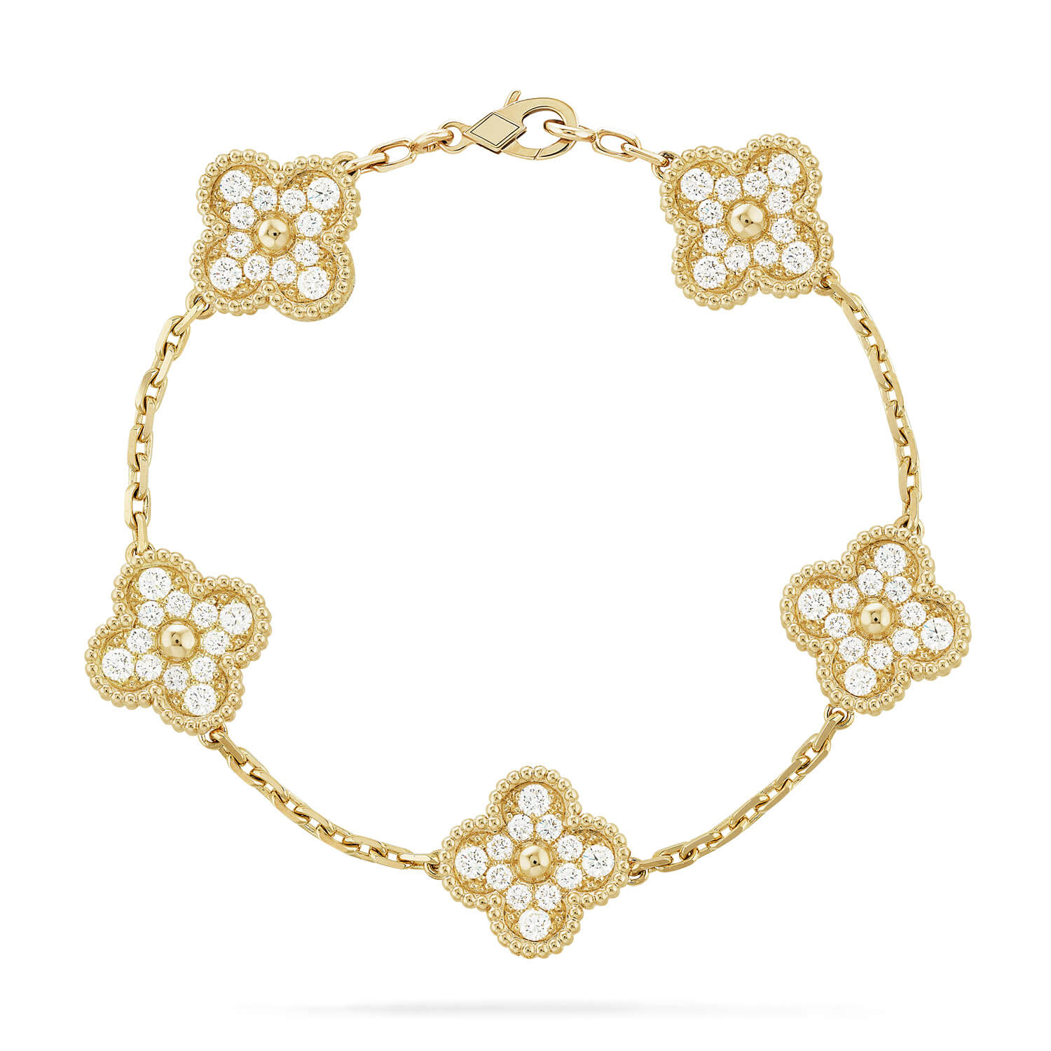 [Imperial] New  CLOVER 5 MOTIF FULL DIAMOND BRACELET COLLECTION