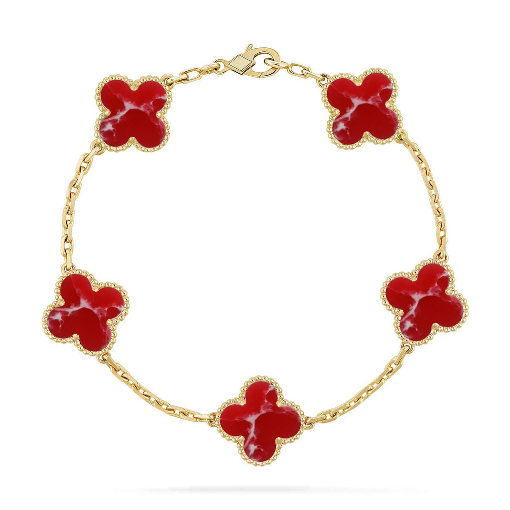 [Imperial]New CLOVER 5 MOTIF RED PATTERN BRACELET COLLECTION