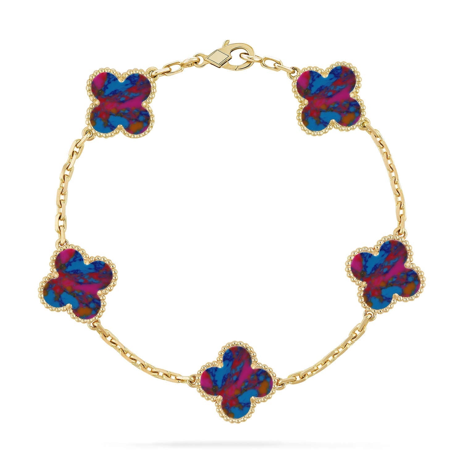 [Imperial]New CLOVER 5 MOTIF COLOR GEMSTONES BRACELET COLLECTION