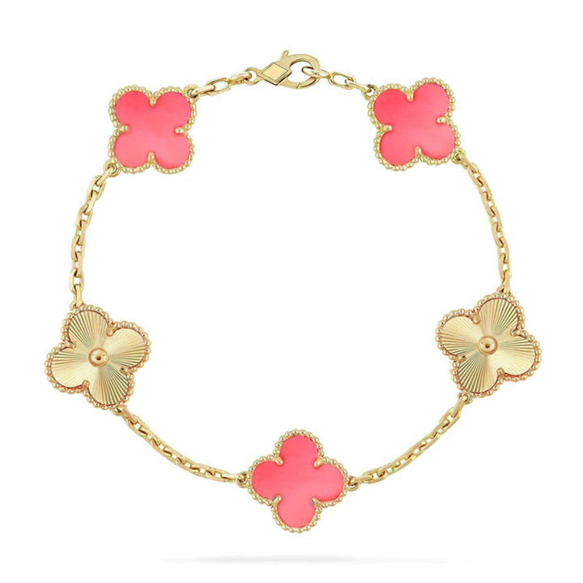 [Imperial]New  CLOVER 5 MOTIFS  PINK MOP BRACELET COLLECTION