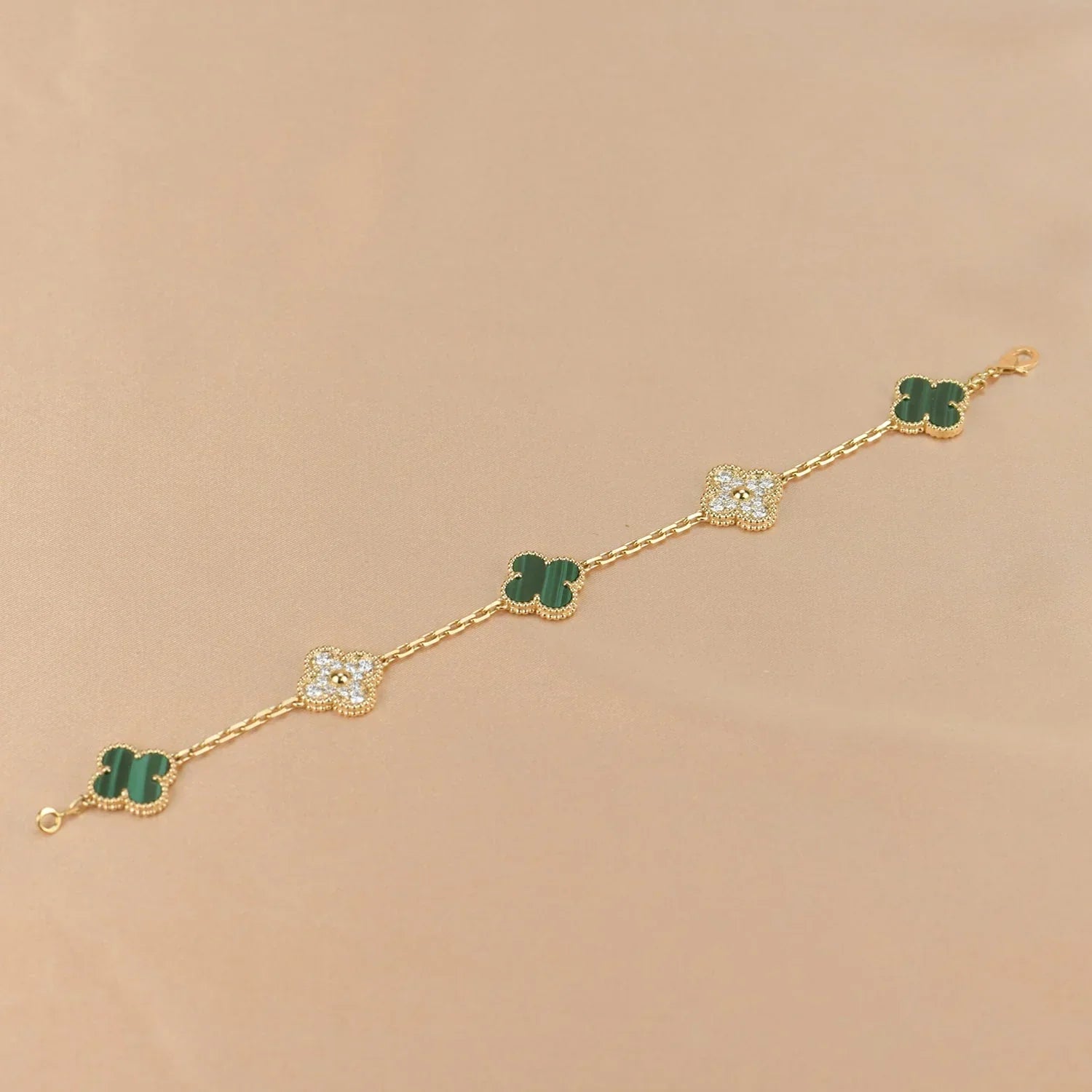 [Imperial]New  CLOVER 5 MOTIF MALACHITE BRACELET COLLECTION