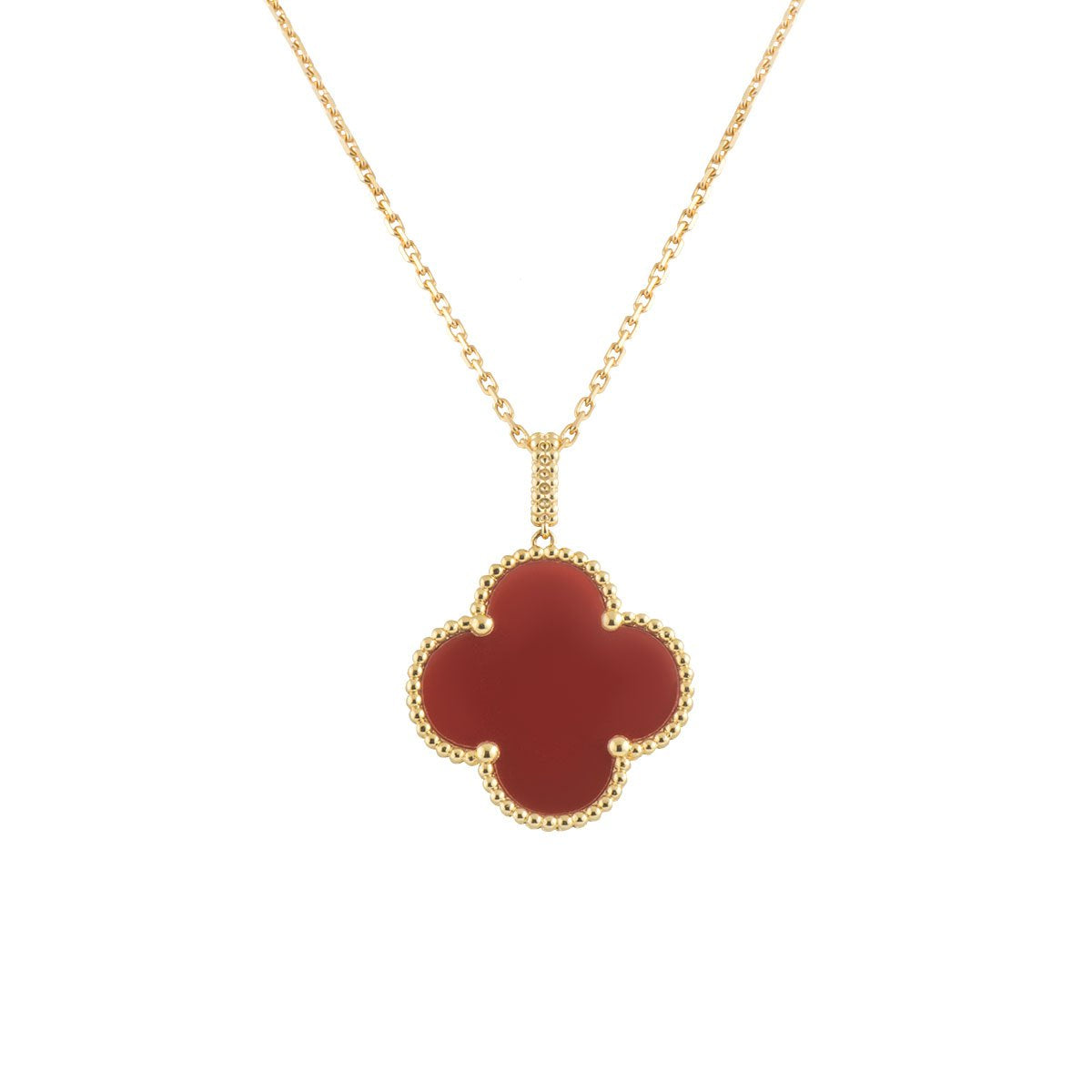 [Imperial] CLOVER 25MM NECKLACE GOLD CARNELIAN