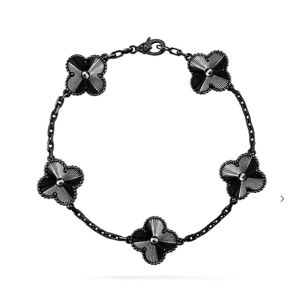 [Imperial]New CLOVER 5 MOTIF BLACK BRACELET